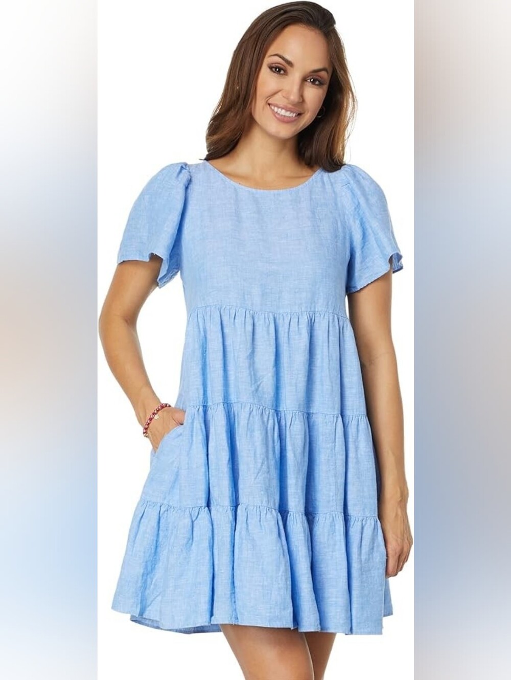 Lilly Pulitzer Light Blue Tiered Mini Dress